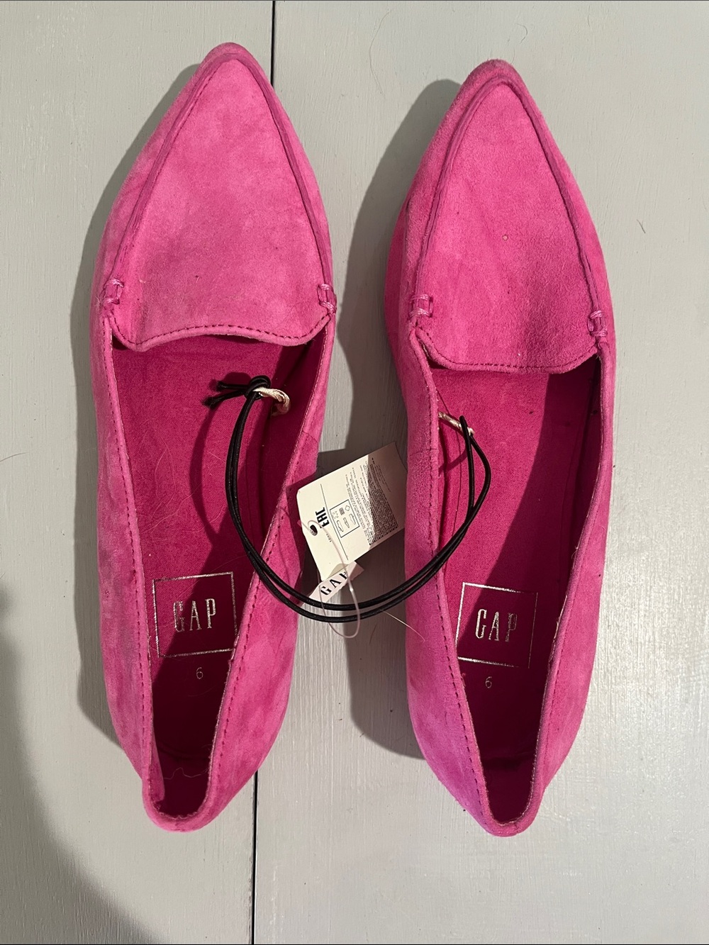GAP Hot Pink Suede Pointed Flats